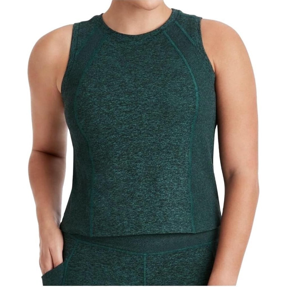 Members Mark Women's Soft Rib Cropped Tank Size Small Astro Teal Heather NWT